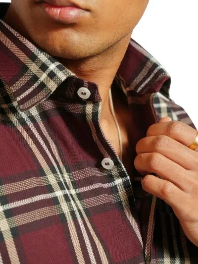 checks & flannels | red checked regular fit shirt