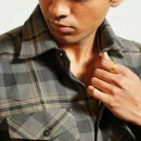 checks | charcoal checked shirt