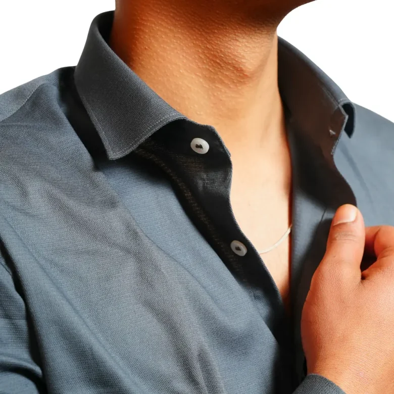 Essentials | CHARCOAL GRAY Enriched Cotton Shirt - Image 2