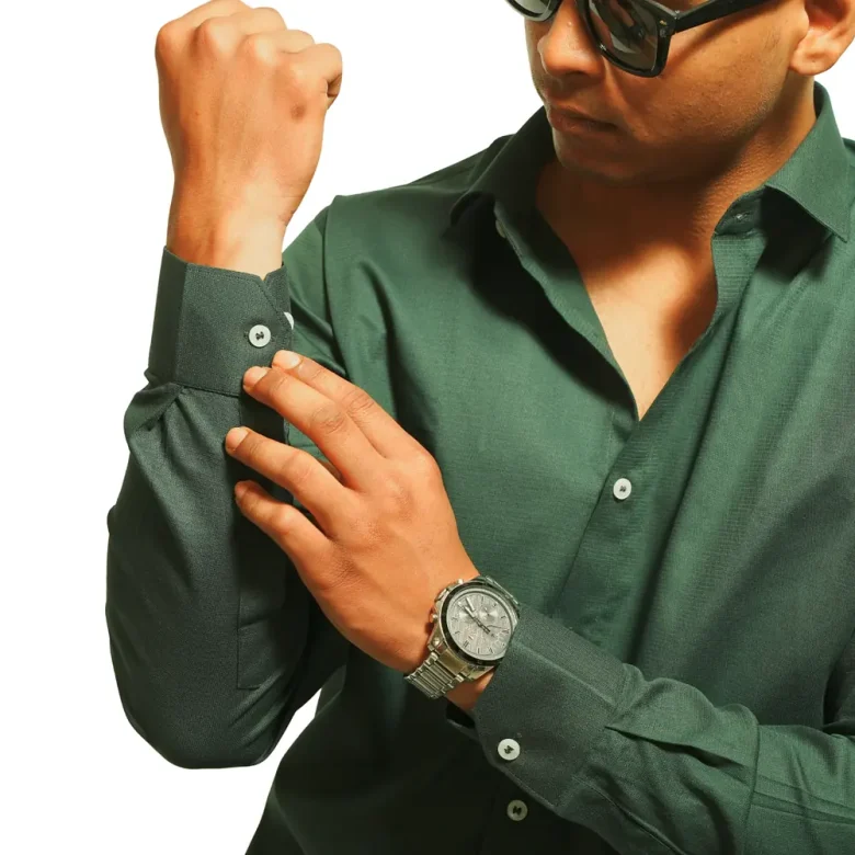 Essentials | HUNTER GREEN Enriched Cotton Shirt - Image 3