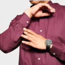 Essentials | WINE Enriched Cotton MANDARIN Coller Shirt