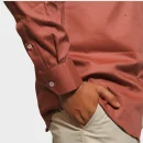 Essentials | RUST  Enriched Cotton MANDARIN COLLER Shirt