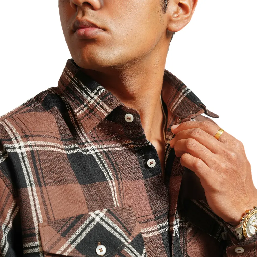 checks & flannels | rust checked shirt checks & flannels | rust checked shirt