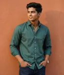 essentials | slate green enriched cotton shirt