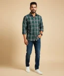 rugged nap | green checked shirt