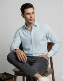 Essentials | ICE BLUE  Enriched Cotton Shirt