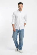 Essentials | WHITE  MANDARIN COLLER Shirt