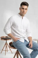 Essentials | WHITE  MANDARIN COLLER Shirt