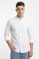 Essentials | WHITE  MANDARIN COLLER Shirt