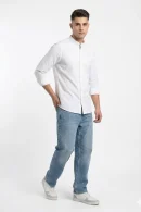 Essentials | WHITE  MANDARIN COLLER Shirt