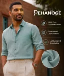 oxy linen™ | navy blue 60 lea european linen shirt