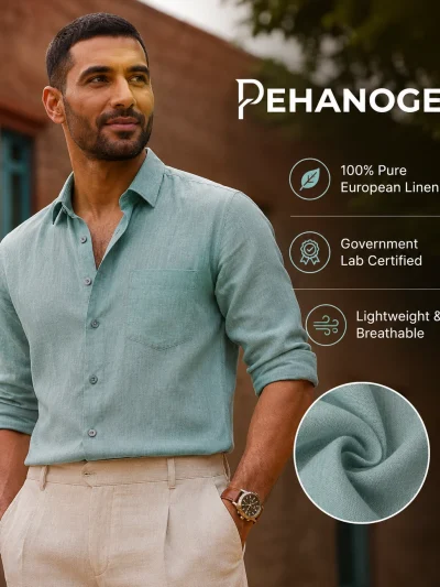 oxy linen™ | navy blue 60 lea european linen shirt