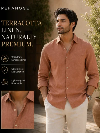 oxy linen™ | navy blue 60 lea european linen shirt