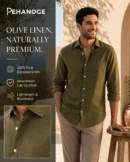 oxy linen™ | olive green 60 lea european linen shirt