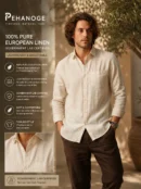 oxy linen™ | cinnamon beige 60 lea european linen shirt