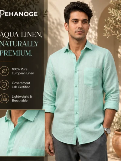 oxy linen™ | seafoam green 60 lea european linen shirt