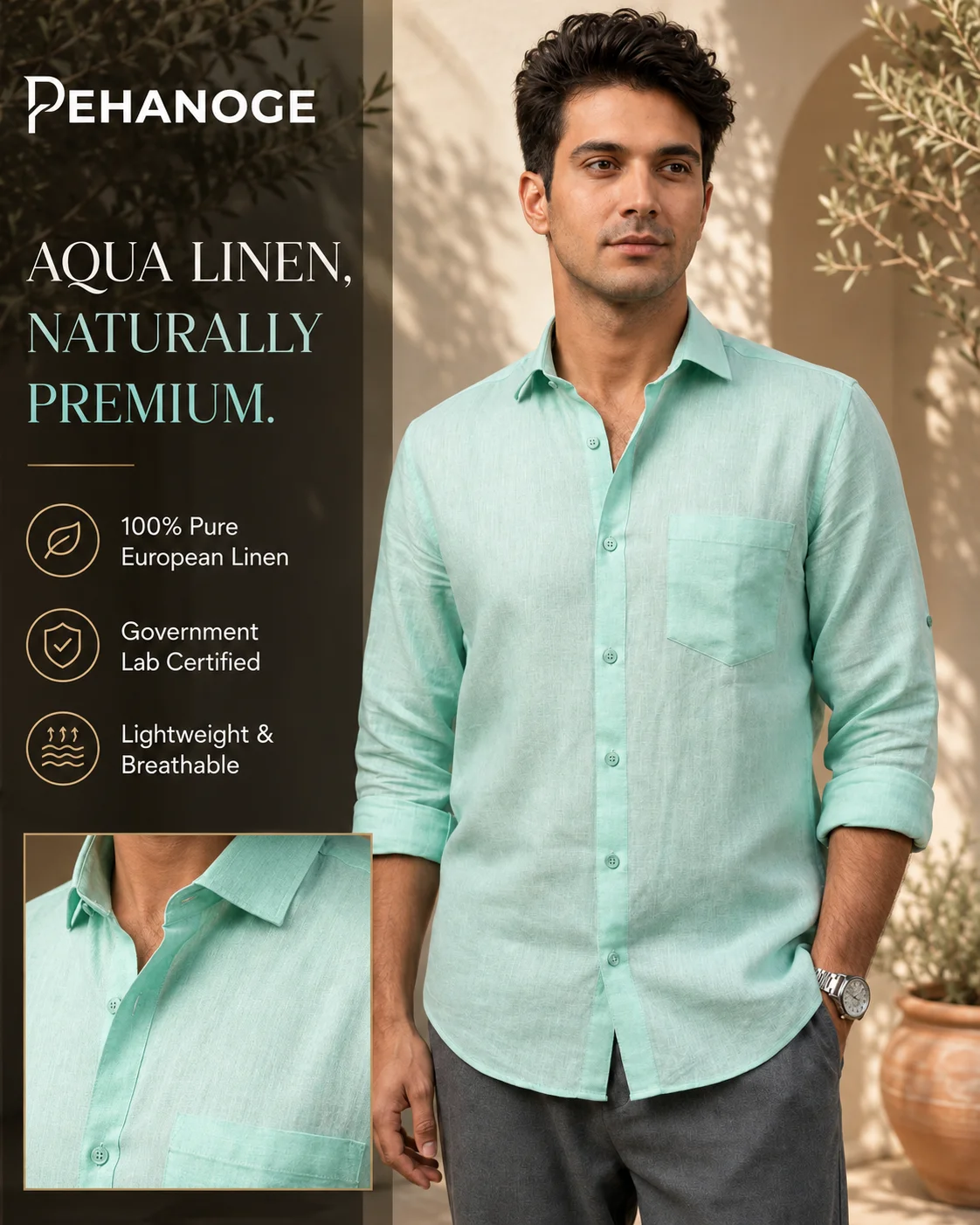 oxy linen™ | seafoam green 60 lea european linen shirt oxy linen™ | seafoam green 60 lea european linen shirt