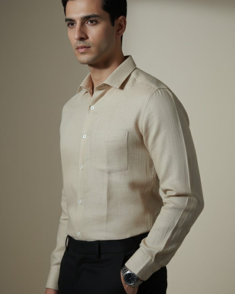 oxy linen | natural beige super prime linen shirt