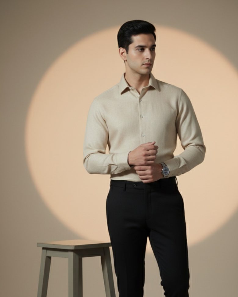 oxy linen | natural beige super prime linen shirt