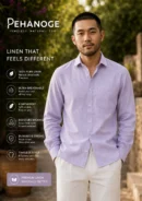 oxy linen™ | sleek purple 60 lea european linen shirt