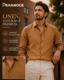 oxy linen™ | rust brown 60 lea european linen shirt